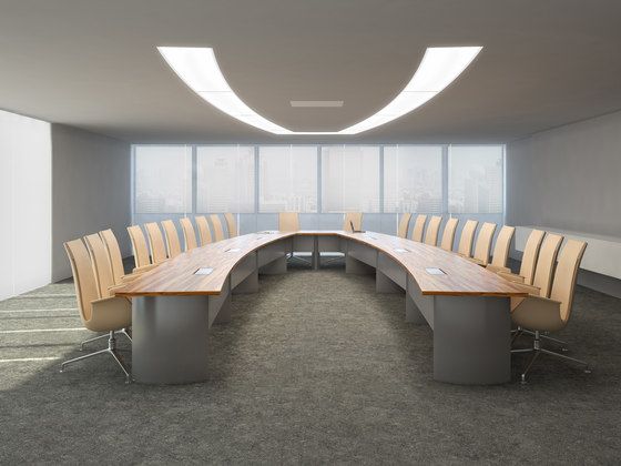 Thiết kế phòng họp với cách sắp xếp bàn ghế hình chữ U
