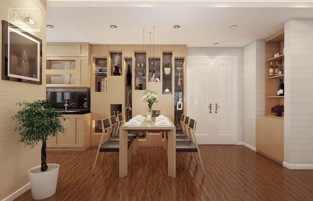Thiết kế nội thất chung cư bằng gỗ sồi năm 2021